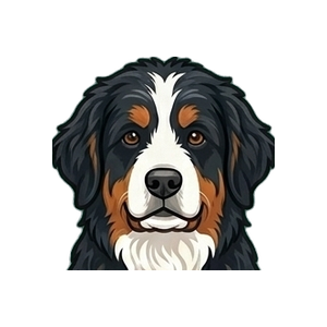 Illustration of a Bernedoodle