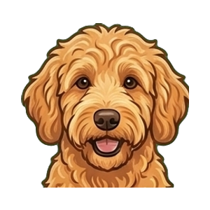 Illustration of a Goldendoodle