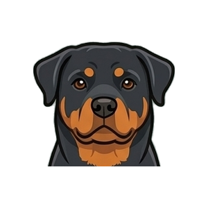 Illustration of a Rottweiler